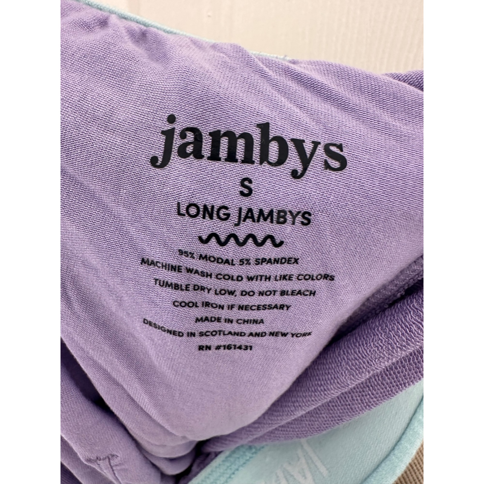 Jambys Women Purple Mint Modal Pajama Set Long Sleeve Jamtee Long Jambys S — image 6 of 7
